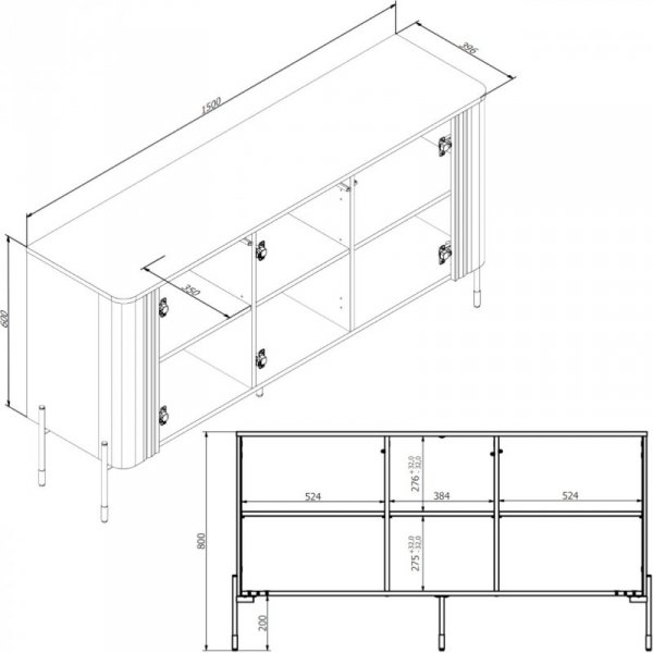 Komoda VENICE 150 3D biały
