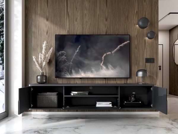 Komoda RTV wisząca RADIUS 180 czarny
