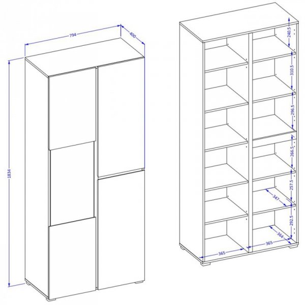 Witryna CROSI 12 dąb wotan / czarny