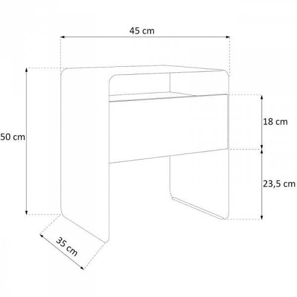Stolik nocny SOCHI kaszmir / dąb wotan