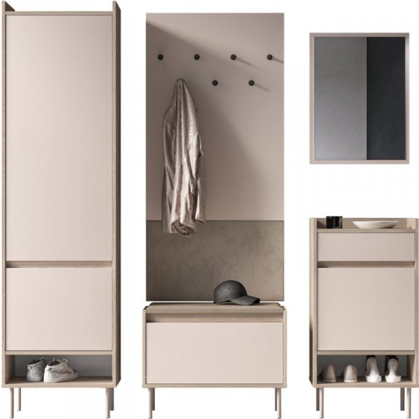 Garderoba FLEUR 1 dąb cremona terracotta / kaszmir