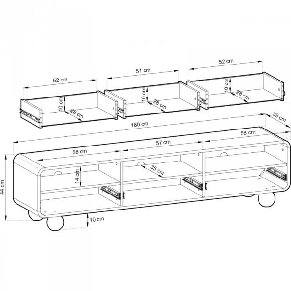 Szafka RTV 180 ROND 02 kaszmir