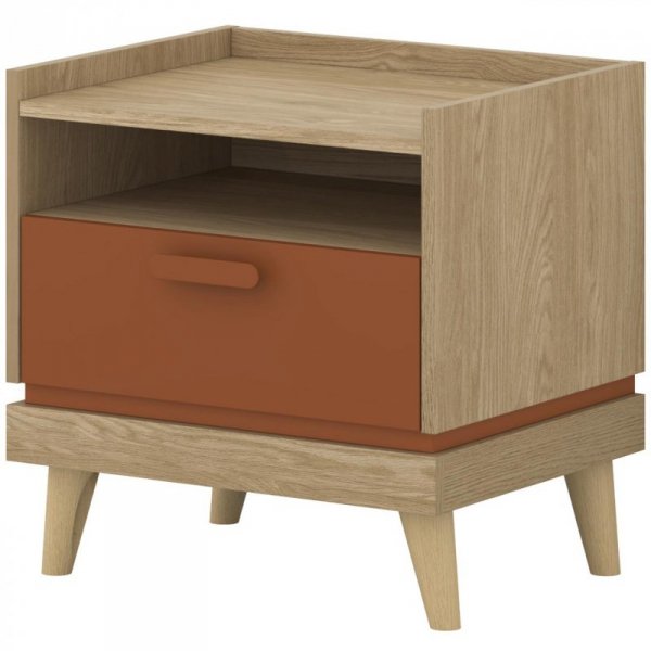 Stolik nocny CANDIS 22 dąb olejowany / ceglany
