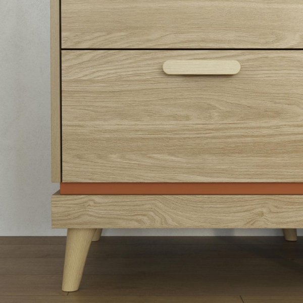 Regał CANDIS 88 dąb olejowany / ceglany