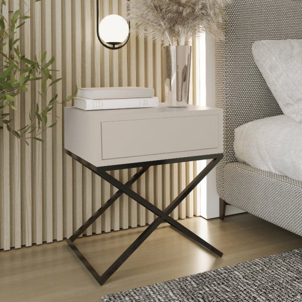 Stolik nocny SIENA kaszmir / czarny