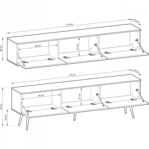 Szafka RTV ARA 175 szary