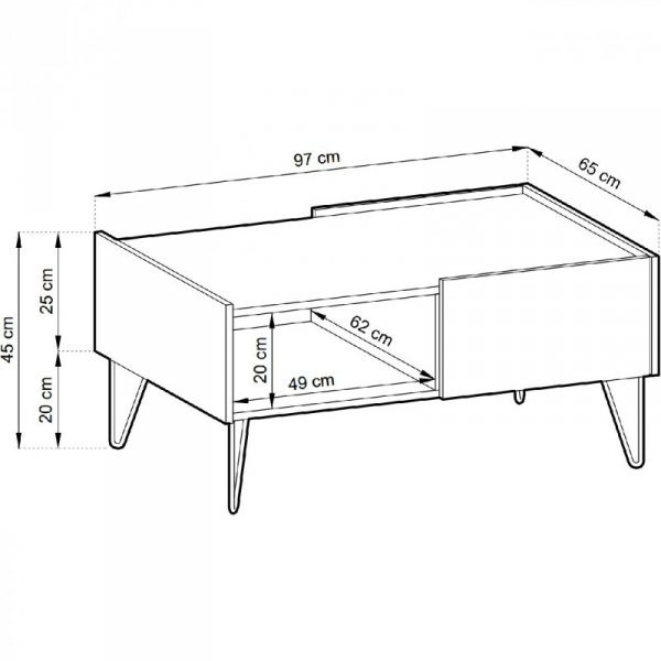 Ława HARMONI 05 czarny / czarny marmur