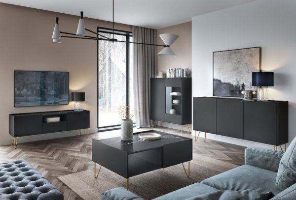 Ława HARMONI 05 czarny / czarny marmur