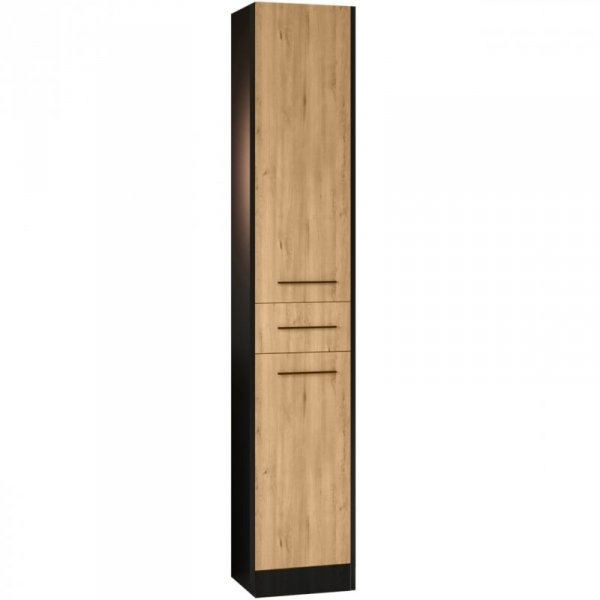 Szafka łazienkowa wysoka SLIM SL1 czarny / dąb artisan