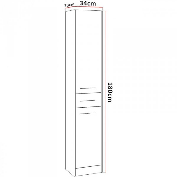 Szafka łazienkowa wysoka SLIM SL1 czarny / dąb artisan