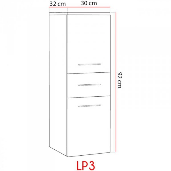 Szafka łazienkowa niska LUPO LP3 biały połysk