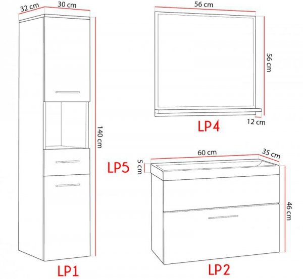 Łazienka TIPO biały laminat
