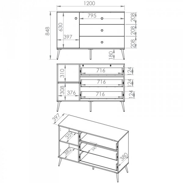 Komoda SOLER 04 zieleń