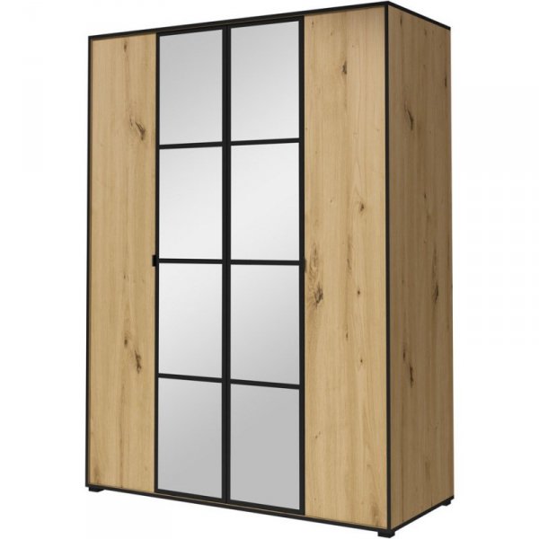 Szafa z lustrem ASLO I 150 dąb artisan / czarny