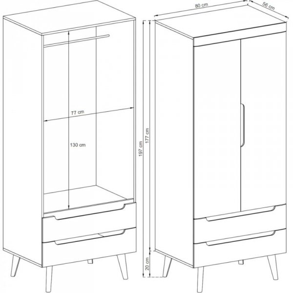 Szafa NARDI 09 dąb artisan / czarny