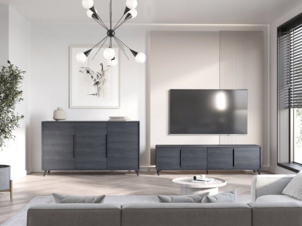 Komoda RTV stojąca ETNI 40 dąb carbon