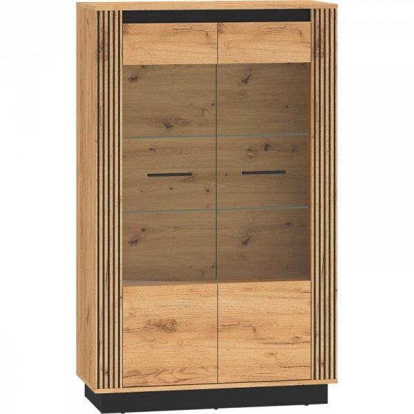 Witryna URSA 05 dąb craft złoty + czarny