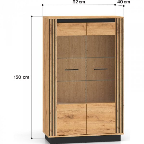 Witryna URSA 05 dąb craft złoty + czarny