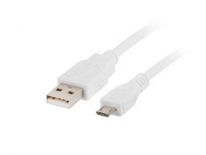 Kabel USB 2.0 Lanberg micro AM-MBM5P 0,5m biały