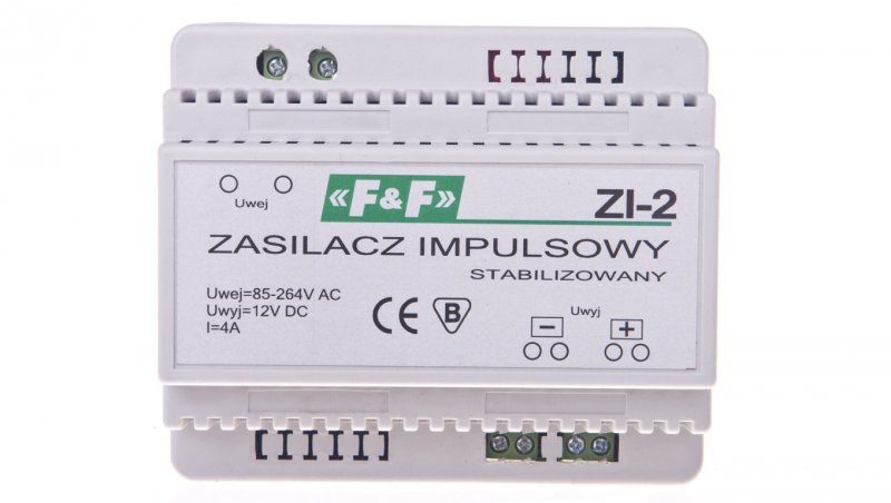 Zasilacz impulsowy 230VAC/12VDC 50W 4A ZI-2 f&amp;f 5908312595816