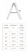 DRABINA DREWNIANA BRAKET STANDARD 2X7 SZCZEBLI 211CM (1 SZT)