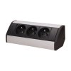 GNIAZDO MEBLOWE 3X2P+Z CZARNO-SREBRNE (1 SZT)