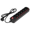 LISTWA ZASILAJĄCA 'MULTISWITCH', 6X2P+Z, KABEL 3X1,0M CZARNY (1 SZT)