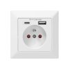 GNIAZDO POJEDYNCZE 2P+Z USB-A + USB-C WYJŚCIE (1 SZT)