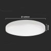 Plafon V-TAC 30W LED Okrągły IP44 Czujnik Ruchu Mikrofalowy 42cm Biały VT-8630S-W-RD 4000K 3000lm