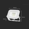 Projektor LED V-TAC 10W SAMSUNG CHIP PRO-S Biały VT-44010 4000K 735lm 5 Lat Gwarancji