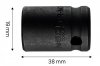 Nasadka udarowa 1/2, 19 x 38mm, Cr-Mo