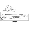 Klucz do rur typ 45, 1.0, 330 mm