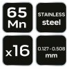 Szczelinomierz 16 listków odgiętych (0.127 - 0.508mm) 65MN/stal nierdzewna