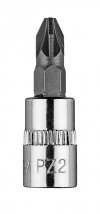 Końcówka wkrętakowa PZ2 na nasadce 1/4, krótka, 37 mm