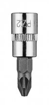 Końcówka wkrętakowa PZ2 na nasadce 1/4, krótka, 37 mm