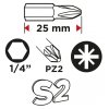 Końcówki wkrętakowe PZ2 x 25 mm, 100 szt.