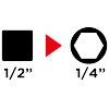 Adapter z 1/2 kwadrat na 1/4 hex