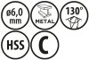 Wiertła do metalu Baildon BASIC DIN 340 RN NWKb 6 mm, HSS (S), 139-91 mm, wielokrotność 10