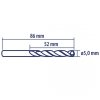 Wiertło do metalu Baildon DIN 338 RN 5 mm, HSS TiN (S), 86-52 mm (chwyt 3-płaszczyznowy)