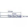 Wiertło do metalu Baildon DIN 338 RN 6,5 mm, HSS TiN (S), 101-63 mm (chwyt 3-płaszczyznowy)