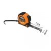 Miara zwijana stalowa Super Black 10 m x 25 mm, auto blokada, dwa przyciski stop, magnes