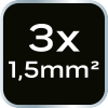 Przedłużacz listwowy 3m, 3x1.5mm2, 3G, biały, ON/OFF