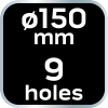 Krążki ścierne 150 mm, P240, 5 szt., z 9 otworami do 04-721