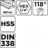 Wiertło do metalu Hex 9.0 mm
