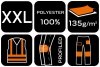 Spodnie robocze Mix&Match, stretch, szare, rozmiar XXL
