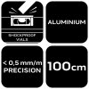 Poziomnica aluminiowa S 400, 3 libelle, 2 uchwyty, 100 cm