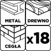 Zestaw wierteł do metalu, drewna, cegły: 3, 4, 5, 6, 8, 10 mm, 18 szt.