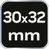Klucz oczkowy odgięty 30 x 32 mm