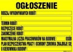 INFO.TABLICA BUDOWLANA-OGŁOSZENIE (SZT)