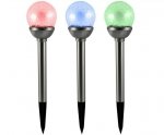 LAMPA SOLARNA LED KULA RGB 8CM SZKLANA SATYNA (1 SZT)